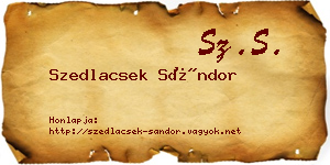 Szedlacsek Sándor névjegykártya