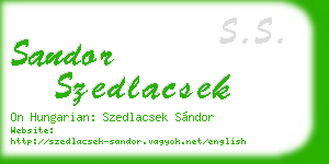 sandor szedlacsek business card